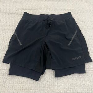 CEP Men’s Medium 2-in-1 Running Shorts Black Older Style